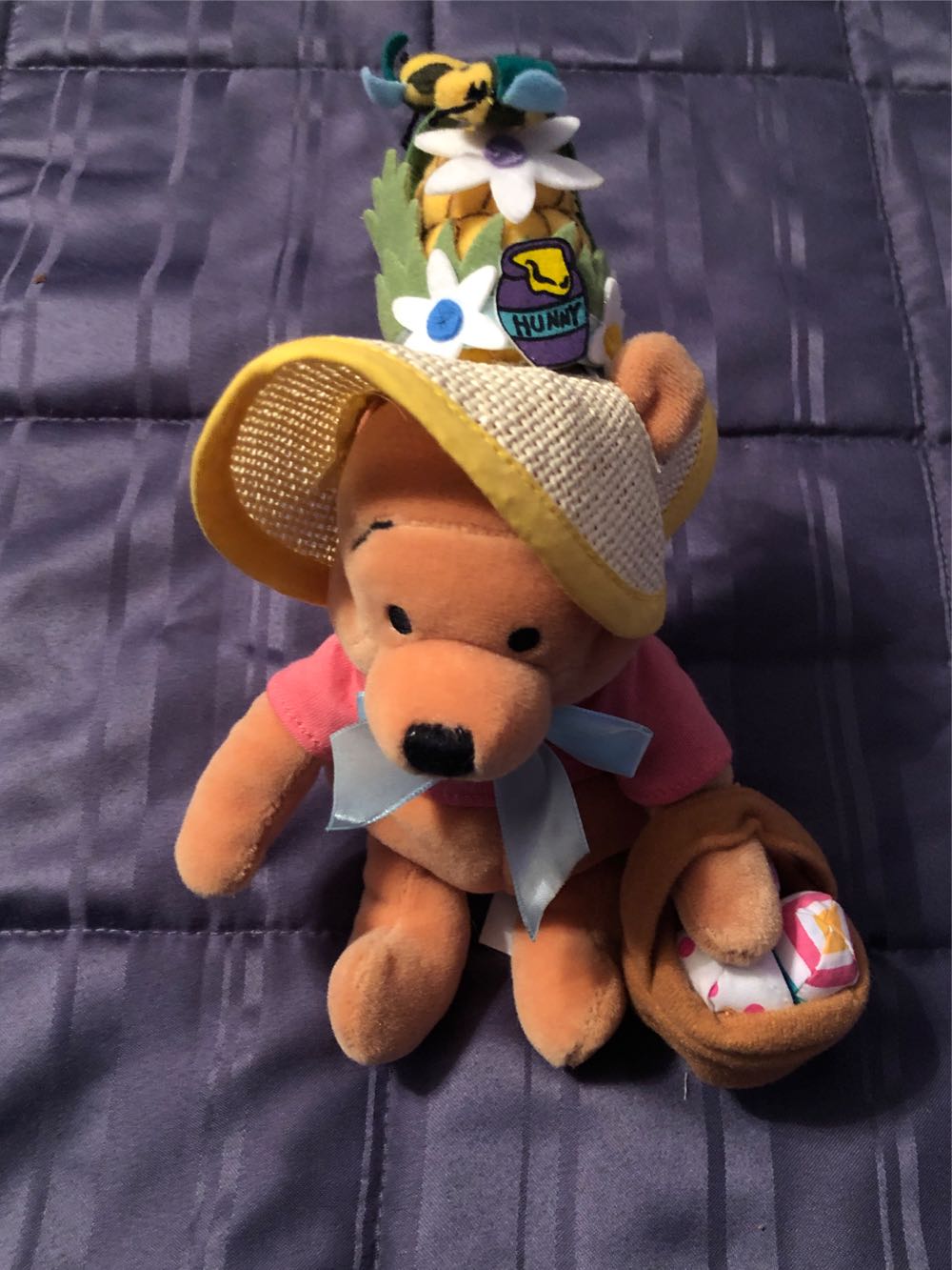 Easter Bonnet Pooh 8” Mini Bean Bag  plush collectible [Barcode 417239211891] - Main Image 3