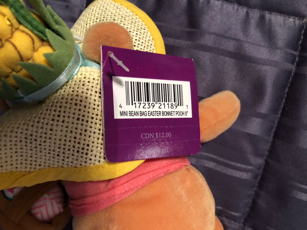 Easter Bonnet Pooh 8” Mini Bean Bag  plush collectible [Barcode 417239211891] - Main Image 4