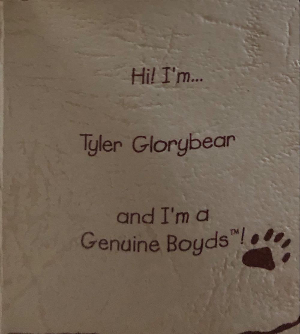 **Tyler Glorybear Boyd’s Bears  plush collectible [Barcode 765867975884] - Main Image 4