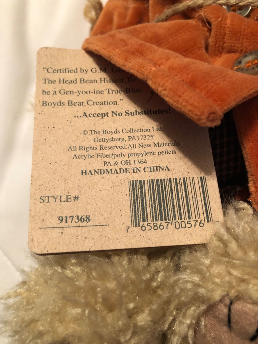Boyds Bears Einstein Q. Scaredybear Scarecrow With Bird #917368 Original Tags Bear 10” Boyd’s Teddy Retired  plush collectible [Barcode 765867005765] - Main Image 3