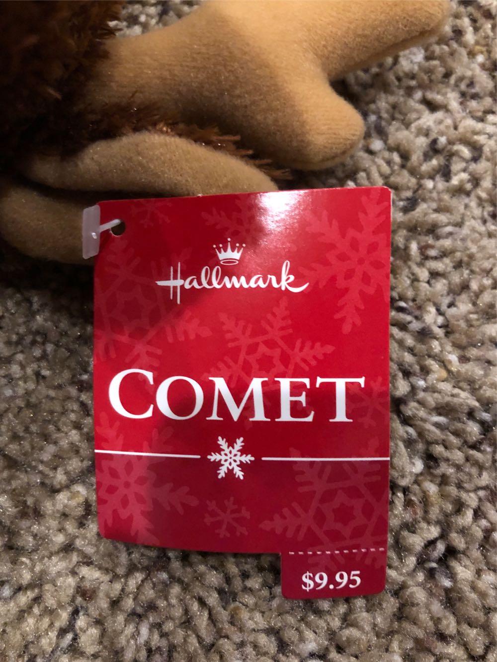 Hallmark Comet Reindeer Comet The Reindeer Toy 16” Stuffed Sparkly Stuffed Pellets Toy Christmas Toy Floppy 15” Animal Brown Bell Fur Jingle With Tinsel Sparkle 13” Collar Tags Tag New Moose 14 Inch Deer 16” Rodney On Neck Nwt Bean 14”  plush collectible [Barcode 015012658125] - Main Image 2