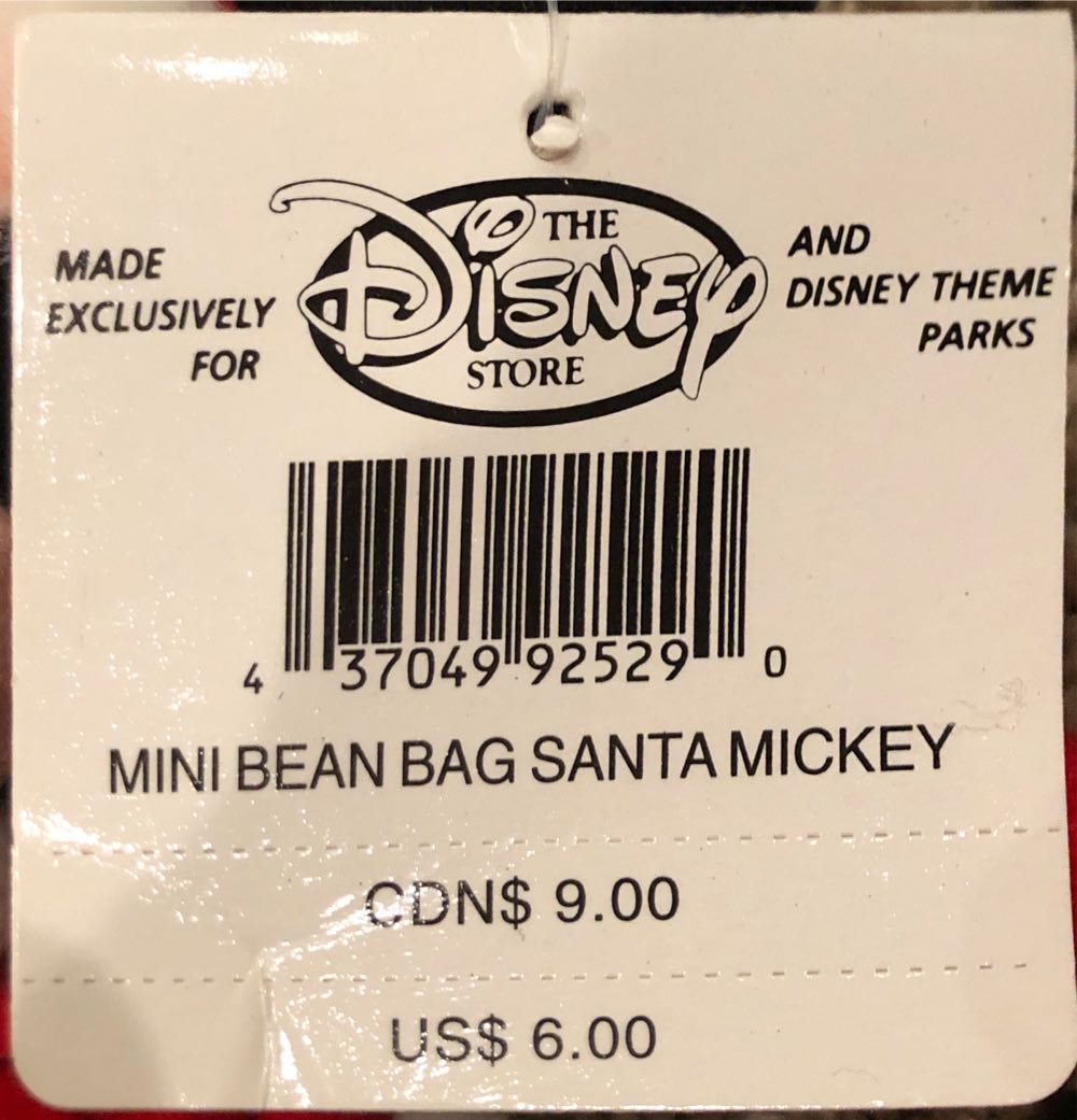 The Disney Store Santa Coats & Hats Vintage Disney Mickey Mouse Santa Mini Bean Bag Christmas Nwt Mini Minnie 7” Beanie New With Tags 9” 8” 2 Walt Stuffed Animal Claus As  plush collectible [Barcode 437049925290] - Main Image 2