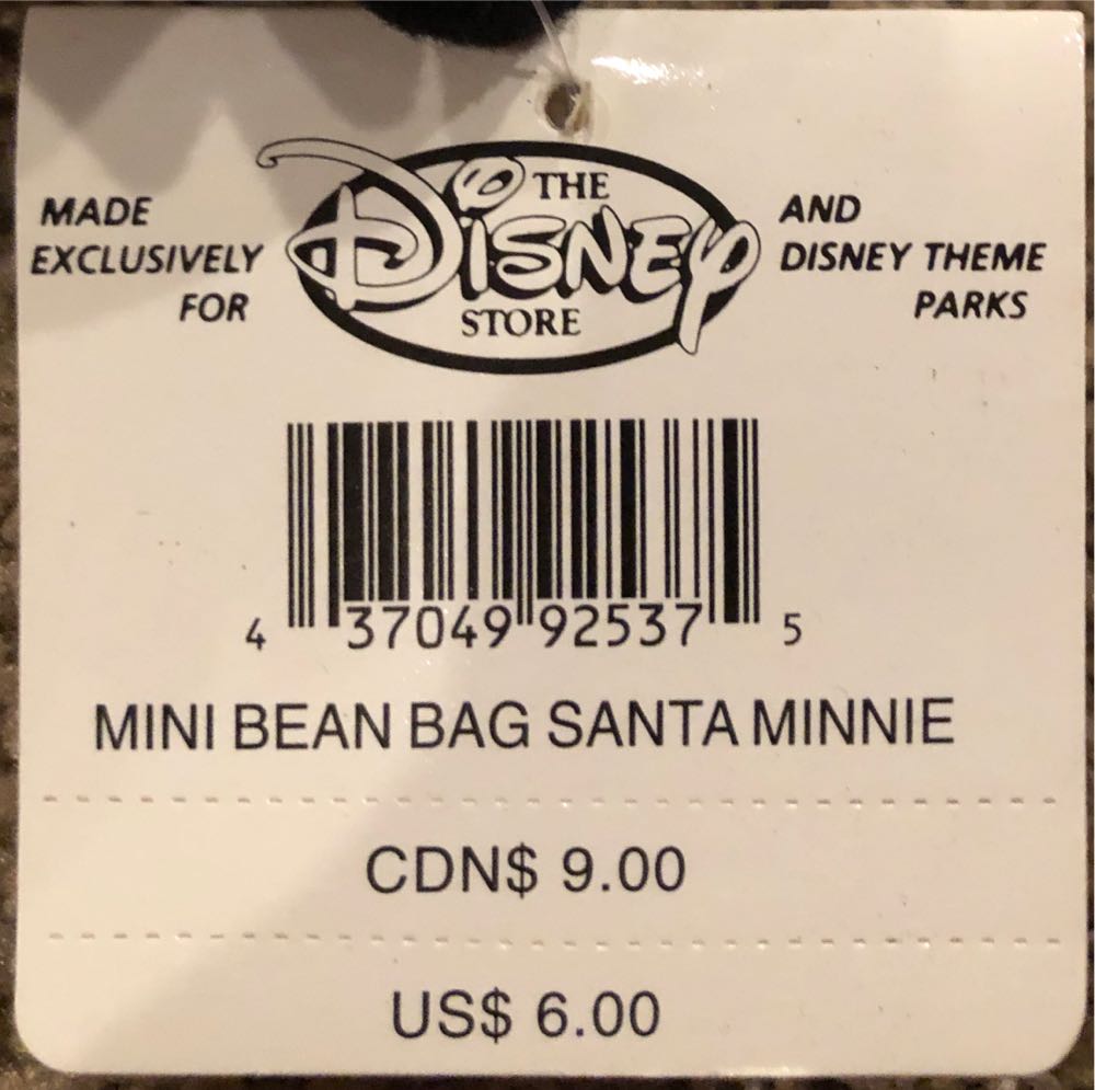 The Disney Store Santa Coats & Hats Vintage Disney Mickey Mouse Santa Mini Bean Bag Christmas Nwt Mini Minnie 7” Beanie New With Tags 9” 8” 2 Walt Stuffed Animal Claus As  plush collectible [Barcode 437049925290] - Main Image 3