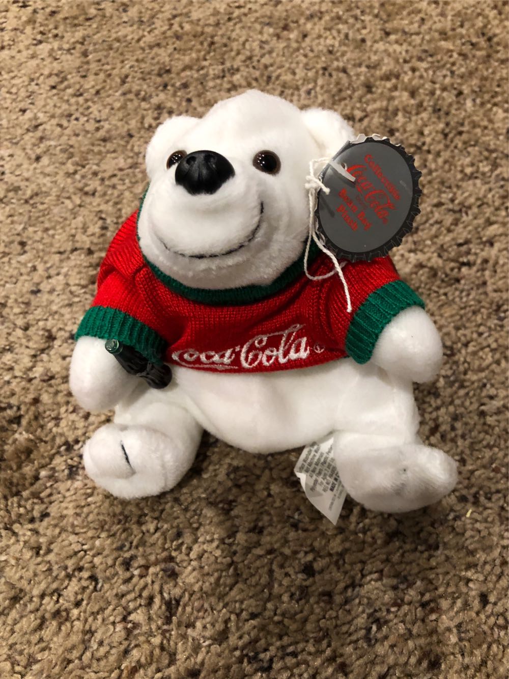 Coca Cola Vintage Bean Bag Polar Bear In Sweater Of Christmas  plush collectible [Barcode 715429980030] - Main Image 2