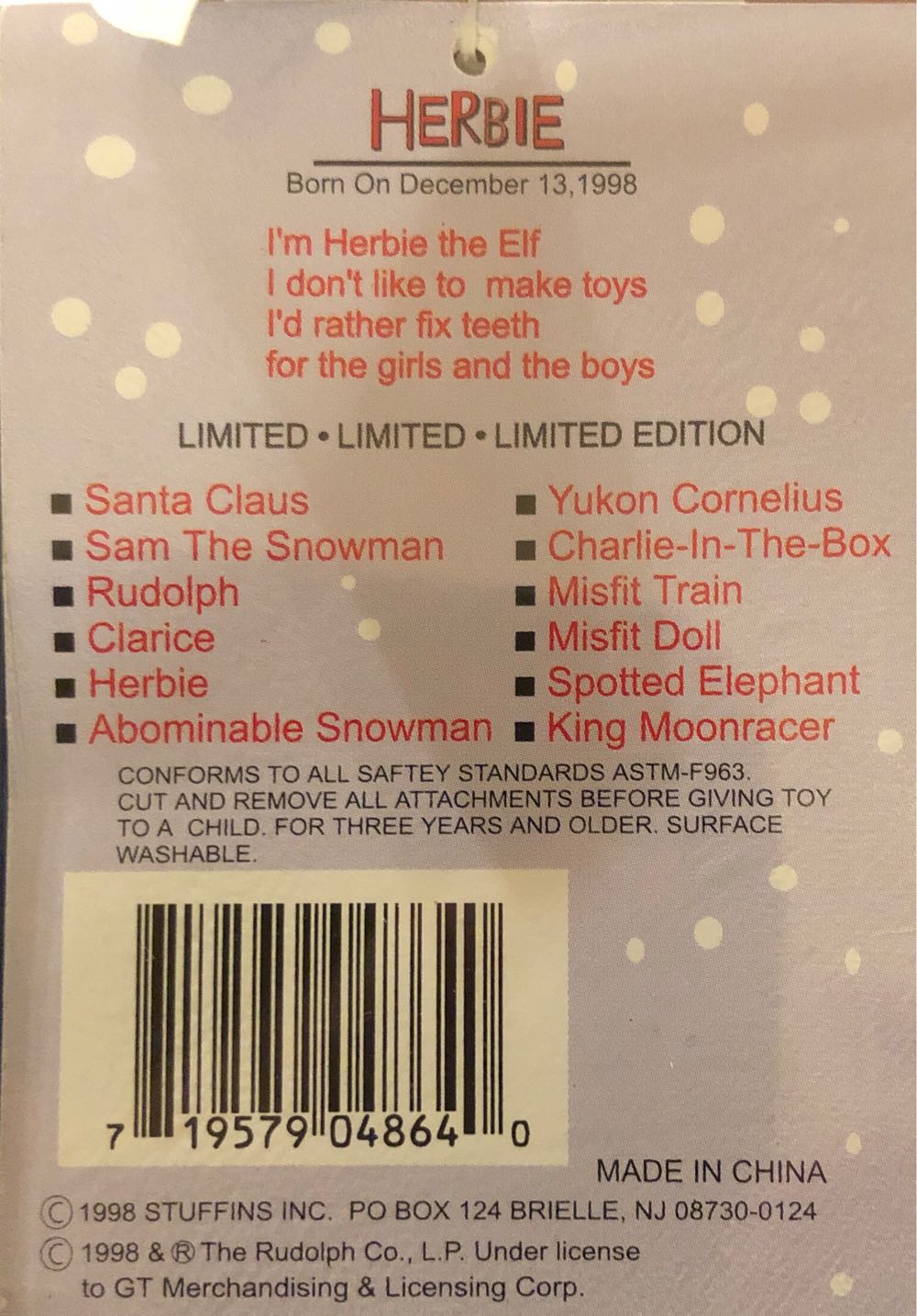 Misfit Herbie The Elf  plush collectible [Barcode 719579048640] - Main Image 3