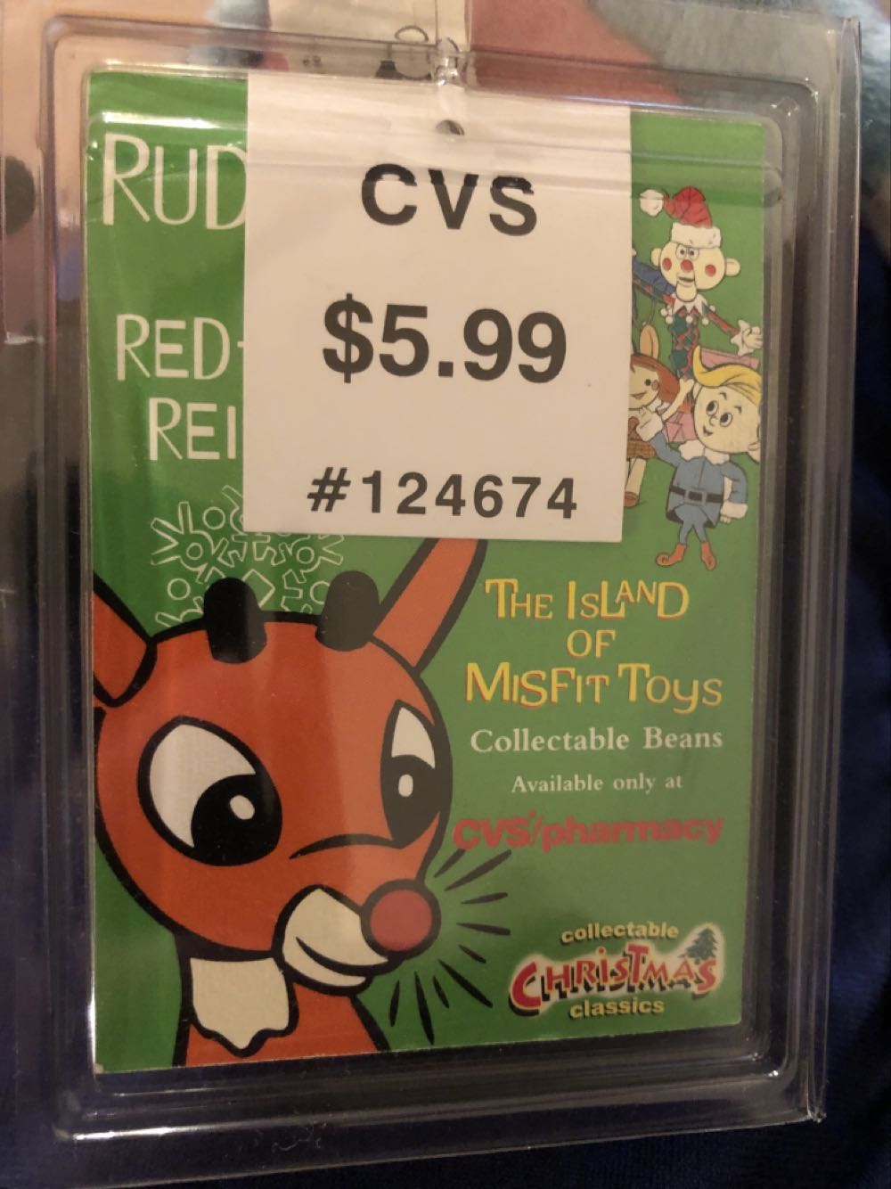 Reindeer 9” Cvs Nwt Vintage Stuffins Cvs Rudolph Island Of Misfit Tall Elf Doll Rudolph Reindeer Tags Hanging New Glasses 7” Herbie Professor Hinkle Bean Christmas  plush collectible [Barcode 719579049708] - Main Image 2