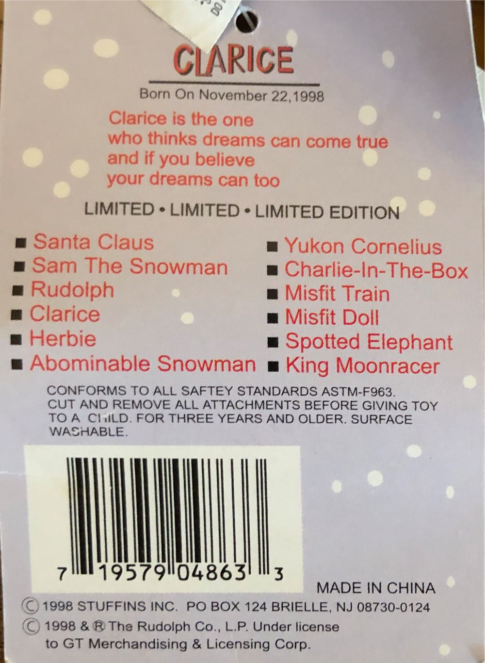 Clarice  plush collectible [Barcode 719579048633] - Main Image 3