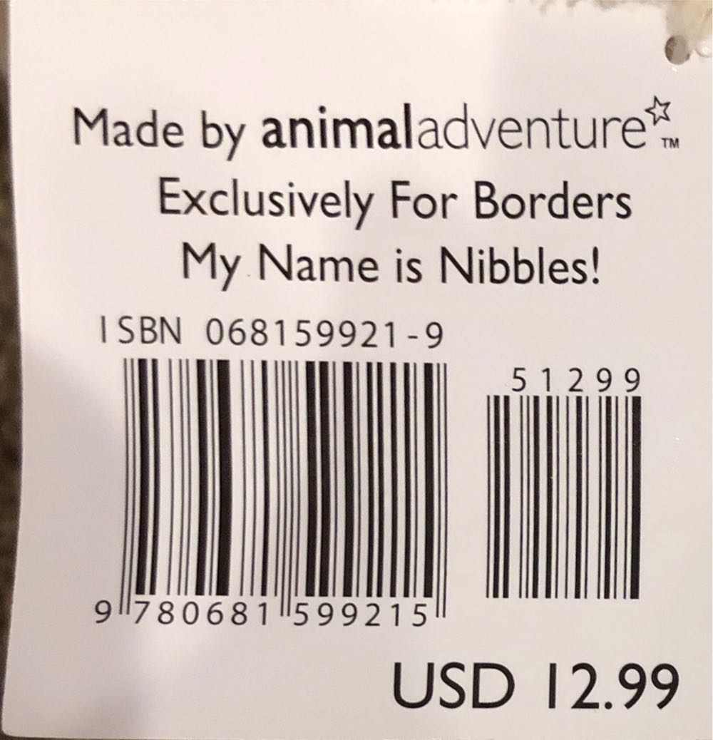 Borders Bunny Nibbles  plush collectible [Barcode 9780681599215] - Main Image 2