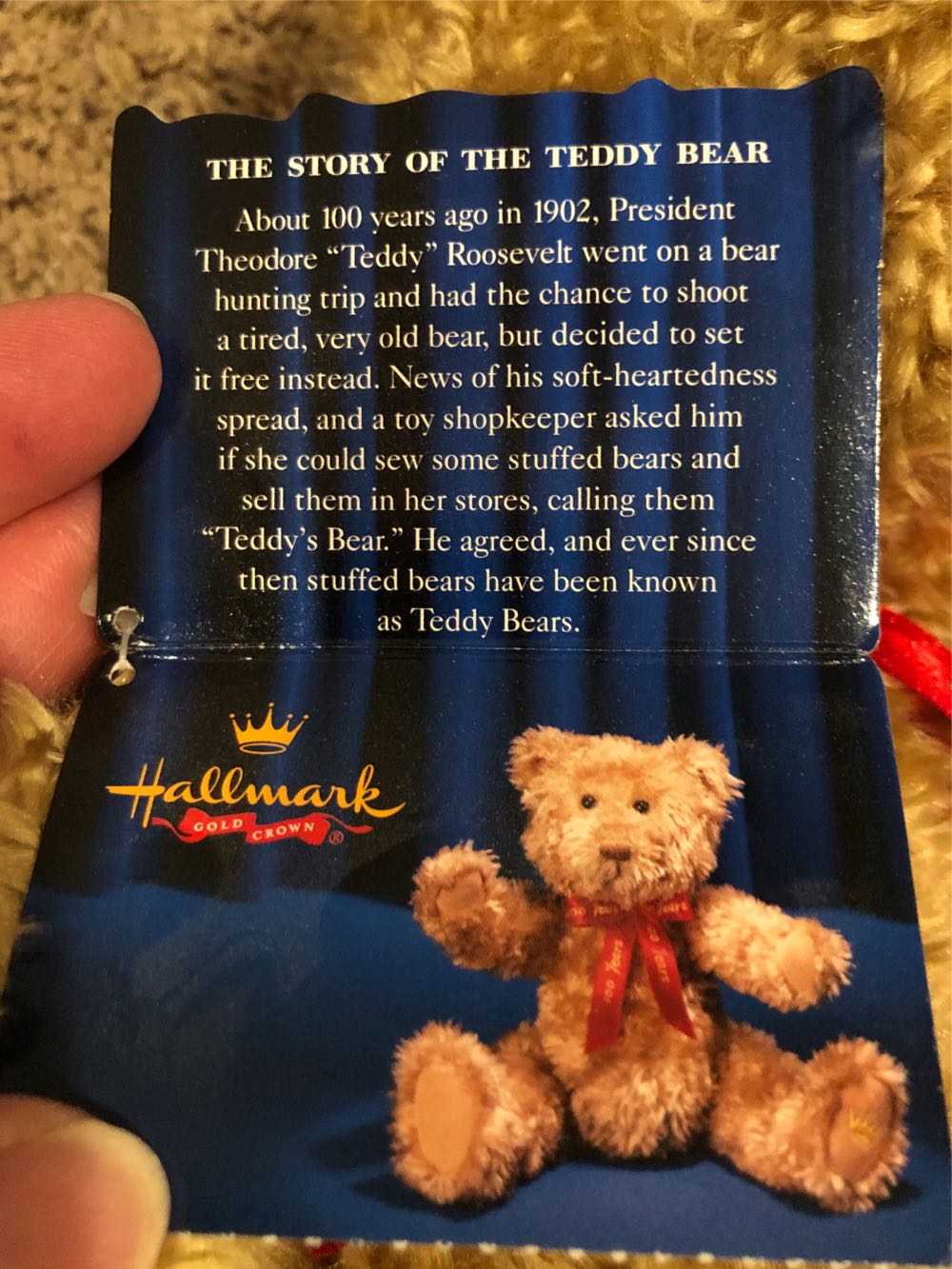 New Hallmark Teddy Bear 100th Jointed Bear Stuffed Teddy Bear’s 100th Anniversary Stuffed Animal Toy Tennial 13” W  plush collectible [Barcode 015012712988] - Main Image 2