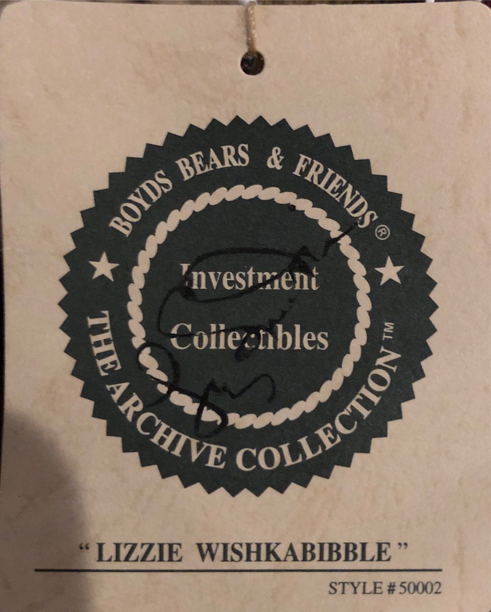 Boyd’s Bears Lizzie Wishkabibble Day Teddy Bear Collectors Edition Boyds Bears ”lizzie Wishkabibble” 10” Jointed With Tags Book #50002 10” & W Signed Tag Collection New ~ W Hat Poseable W Tags Archive Free Nwt Special Event Vintage Mint W Book 11” 50002 W  plush collectible [Barcode 765867011216] - Main Image 3