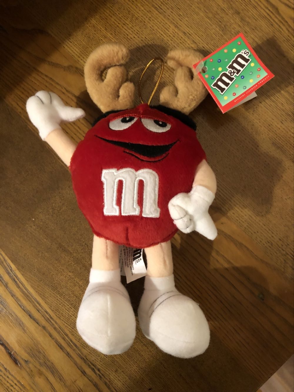 Lot Of 2 M&m’s Plush Blue Hippie With Guitar & Red Christmas Reindeer 2002  plush collectible [Barcode 768395224639] - Main Image 2