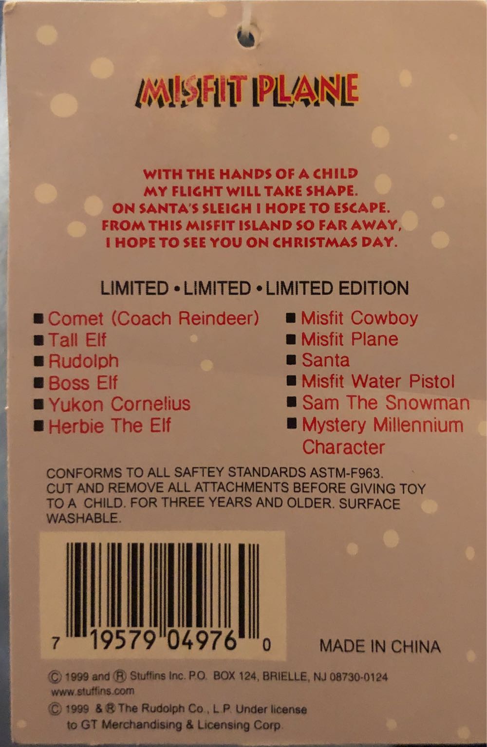Misfit Skinny Santa Rudolph Island Of Misfit Retired Rare 9” Cvs Stuffins The Elf Snowman Red Reindeer Stuffed Yukon Nwt Vintage Frosty Tall Animal Boss Toy 13” Tag Nosed Cornelius 12” Large 14” New With  plush collectible [Barcode 719579049760] - Main Image 2