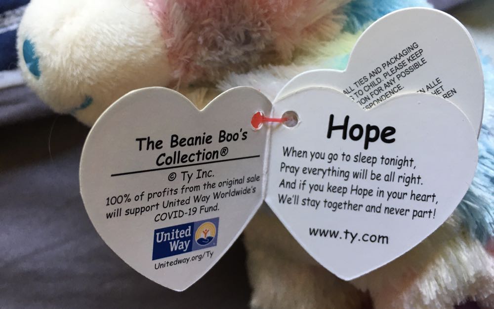 Hope the Pastel Bear Beanie Boo United Ways Worldwide’s COVID-19 Fund  (Australia) plush collectible [Barcode 008421362455] - Main Image 2