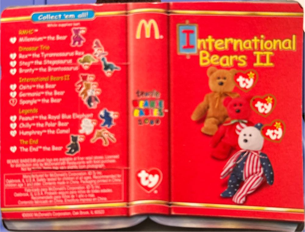 McDonalds, Spangle International Bears 2  plush collectible - Main Image 2