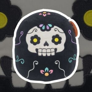 Bnwt 14” Cat Skeleton Pillow With Fish Bones