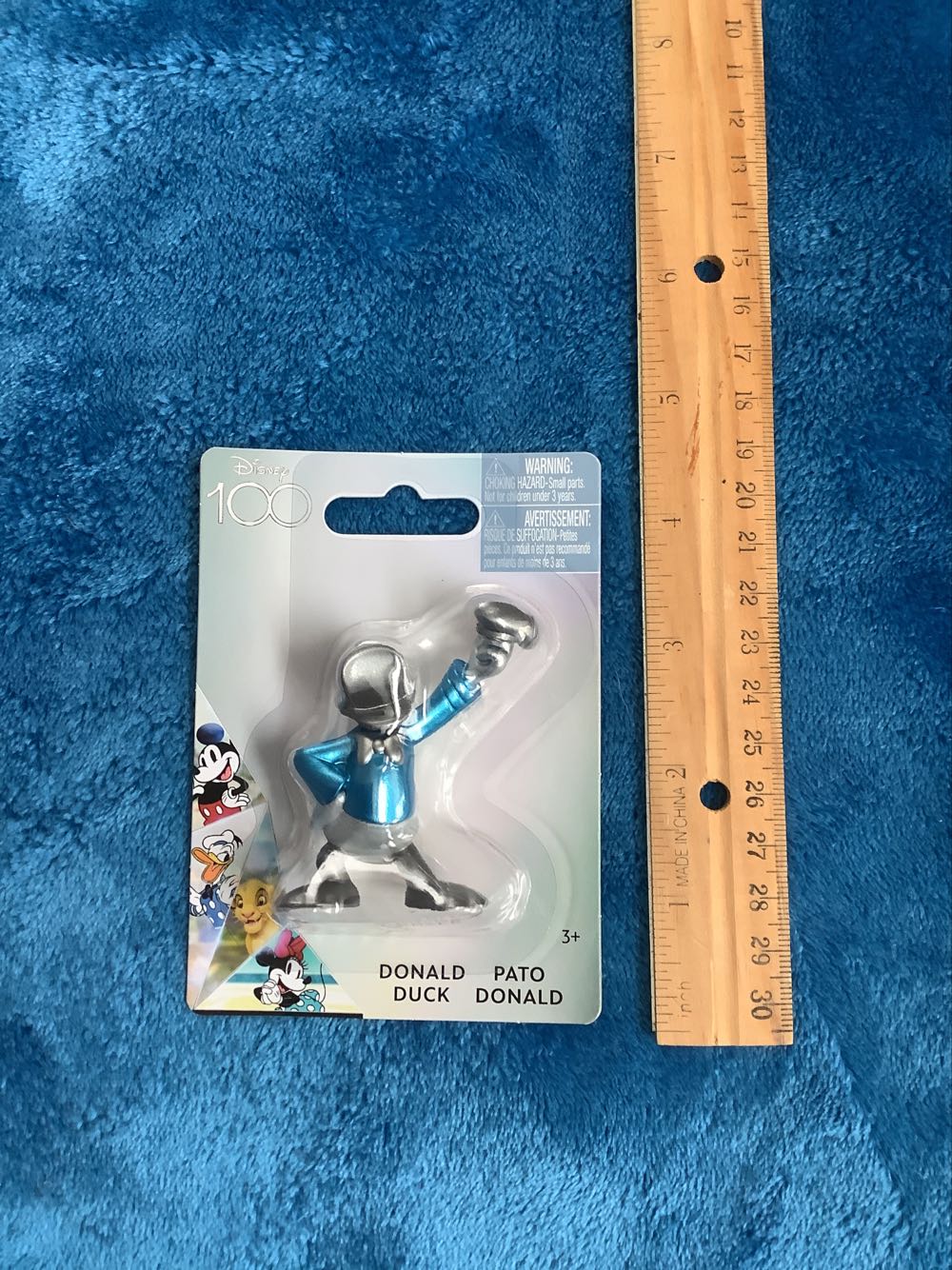 3) Disney 100 **mickey & Friends Silver 2.5” Figure** Donald Duck  plush collectible [Barcode 886144460487] - Main Image 2