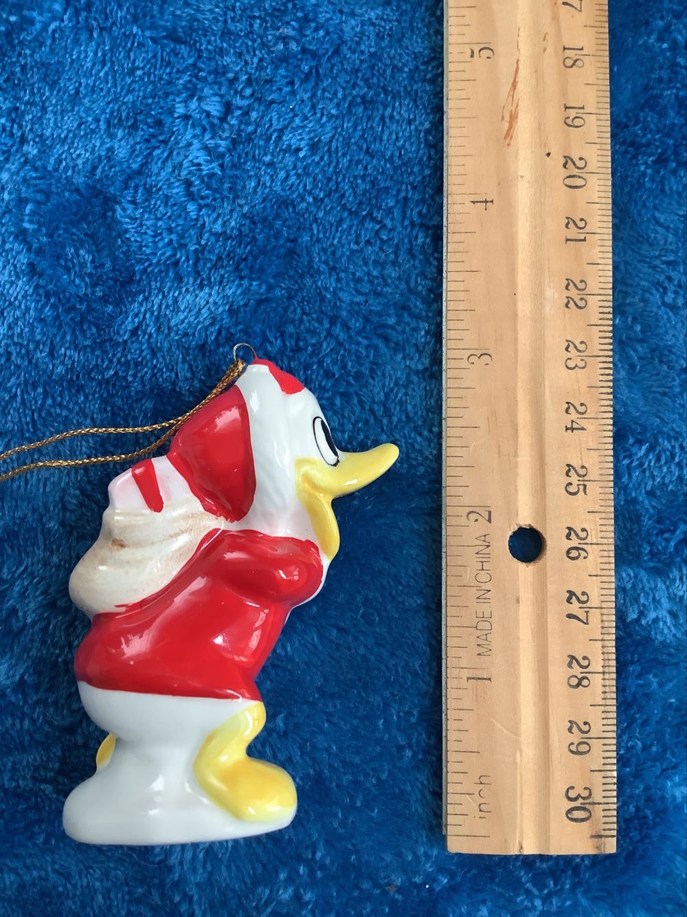 12) Donald Duck Christmas Santa Suit Ornament 80’s  plush collectible - Main Image 2