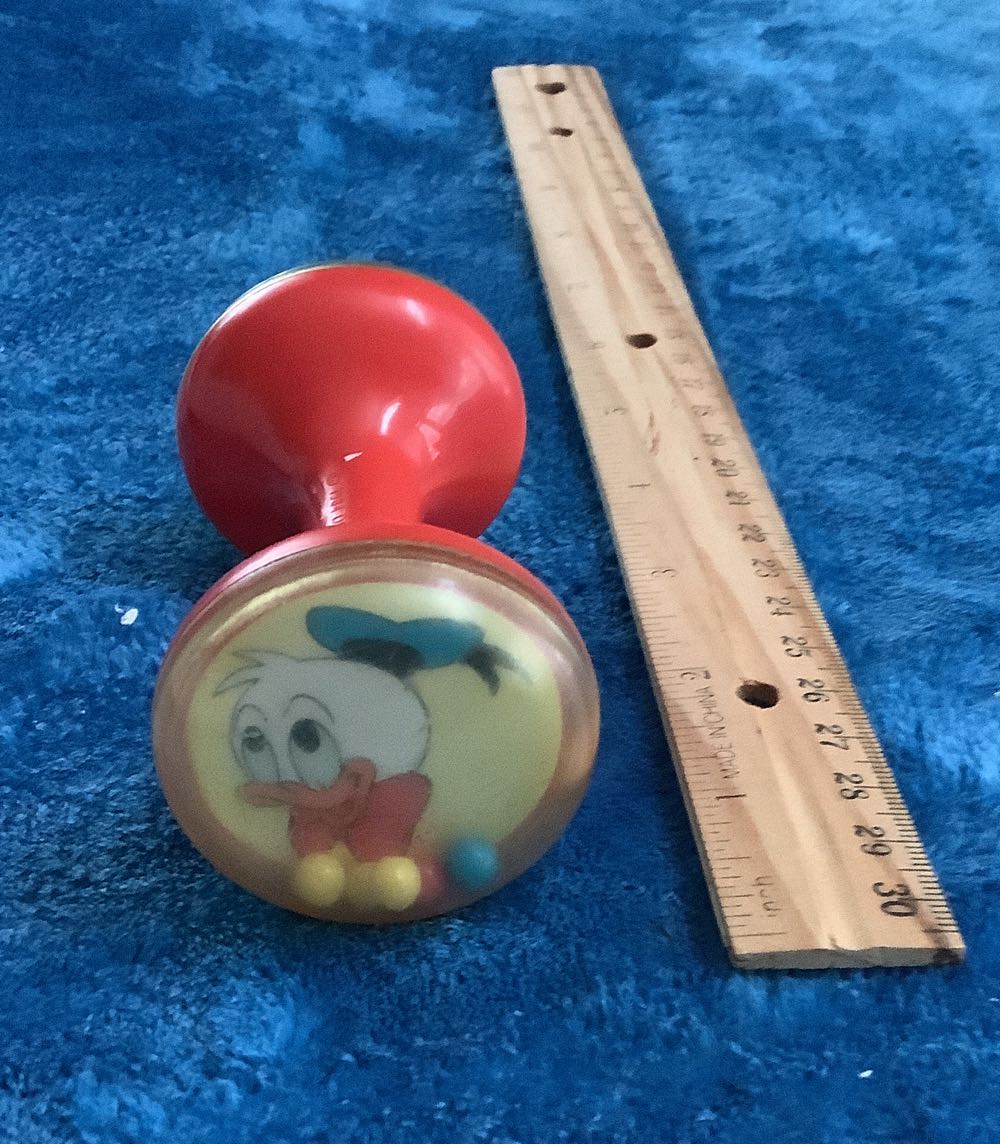 29) Vintage Donald Duck/Mickey Mouse Baby Rattle  plush collectible - Main Image 2