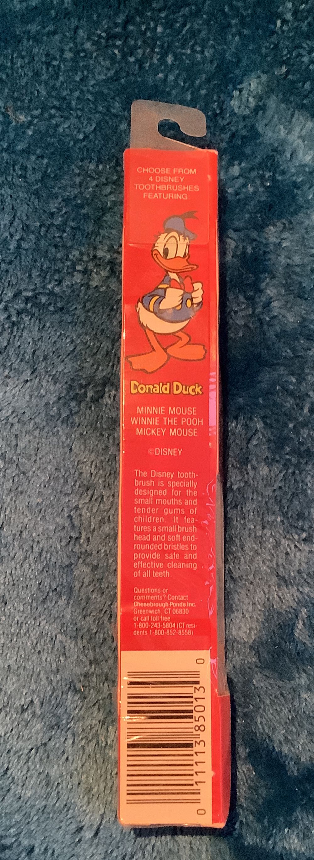 33) Disney Pepsodent Donald Duck Of New Sealed Ada 1980s Kids ”un Opened” Toothbrush  plush collectible [Barcode 011113850130] - Main Image 2