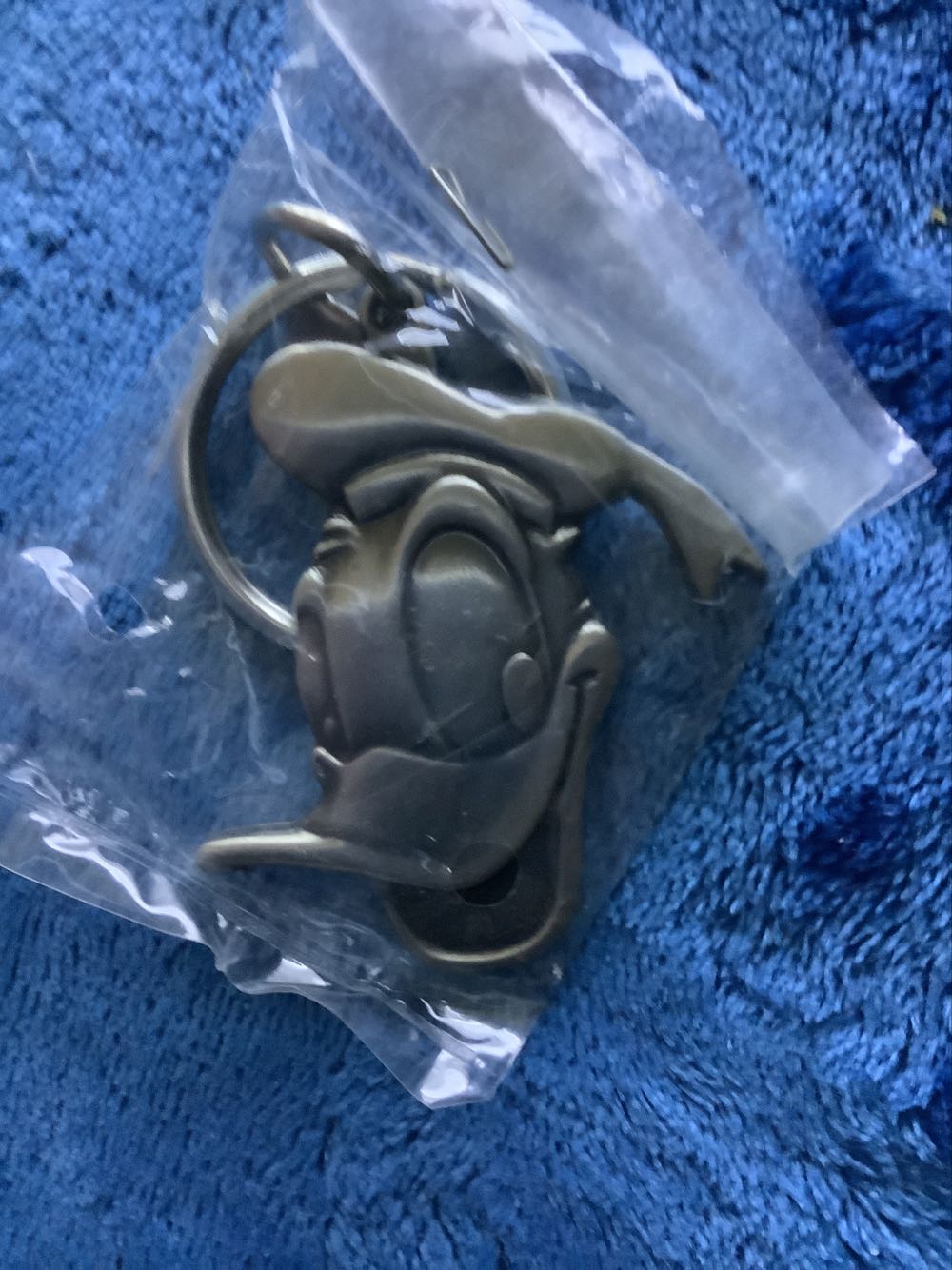 56) Pewter Donald Duck Keychain Monogram Vintage Never Opened  plush collectible - Main Image 2