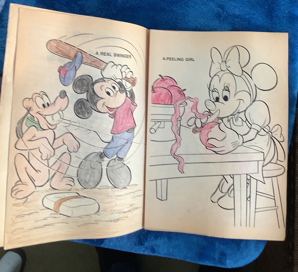 88) Walt Disney’s Mickey Mouse And His Friends Vintage Color Book A Few Pages Colored  plush collectible [Barcode 033500031564] - Main Image 3