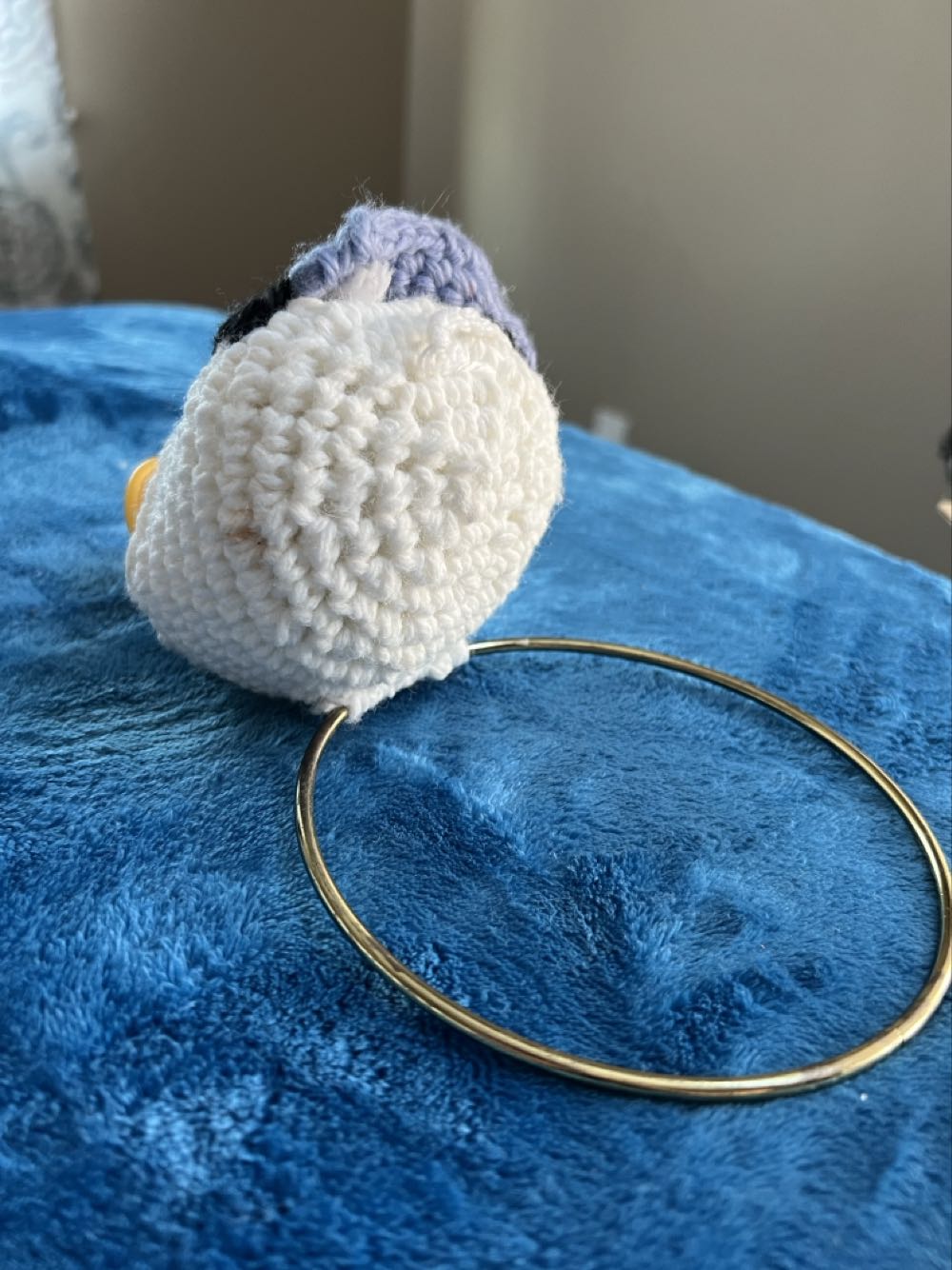 94) handmade, knitting/crocheted Donald Duck towel holder ring  plush collectible - Main Image 3