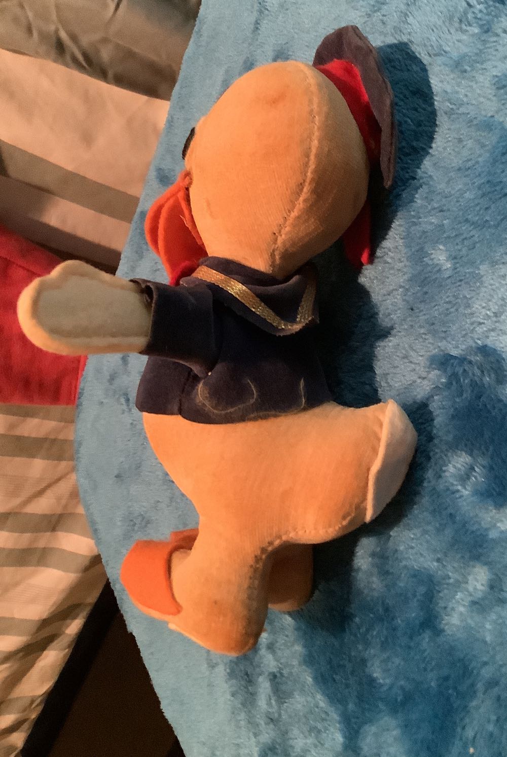 98) 1950s Rare Donald duck cough eyes hands and feet stuffed with wood very rare  plush collectible - Main Image 2
