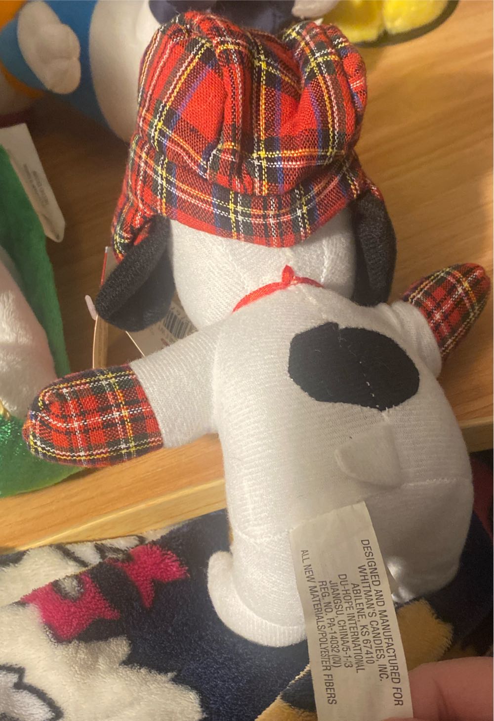 Whitman’s Snoopy Ice Skating 7” Stuffed Animal Rattle Toy  (United States) plush collectible [Barcode 076740077145] - Main Image 2