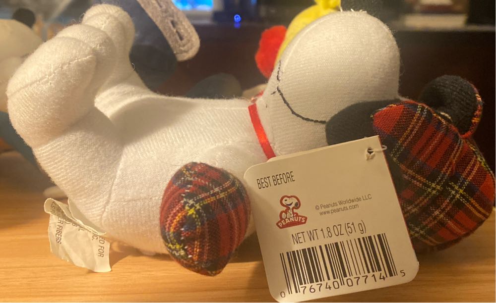 Whitman’s Snoopy Ice Skating 7” Stuffed Animal Rattle Toy  (United States) plush collectible [Barcode 076740077145] - Main Image 3