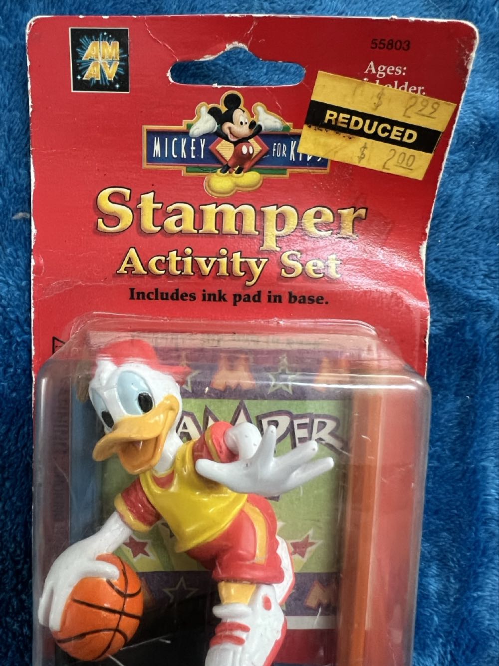 142) Donald Duck, stamper activity set unopened, vintage, Mickey for kids includes ink pad  plush collectible [Barcode 055350558039] - Main Image 3