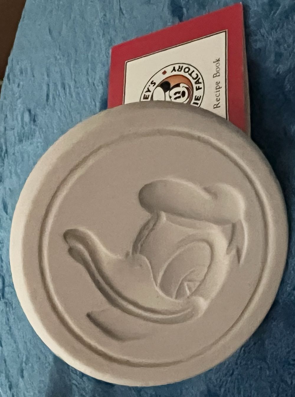 149) Mickey & Co Disney Donald Duck Ceramic Cookie Stamp 5” Tall With Recipe Book New  plush collectible [Barcode 707947002226] - Main Image 2