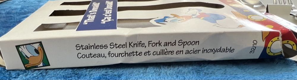 162) vintage, Donald Duck, French, Canada, silverware forks, spoon knife  plush collectible [Barcode 5010415870483] - Main Image 2