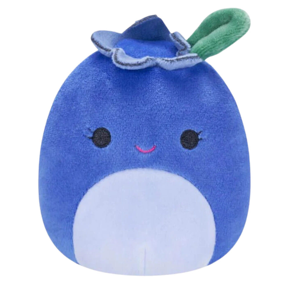 Squishmallow 3.5” Bluby Blueberry Soft Blue Fruit Food With Clip Bnwt