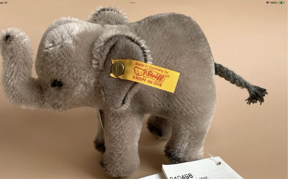 Steiff - Elephant - “Eli”  plush collectible - Main Image 2