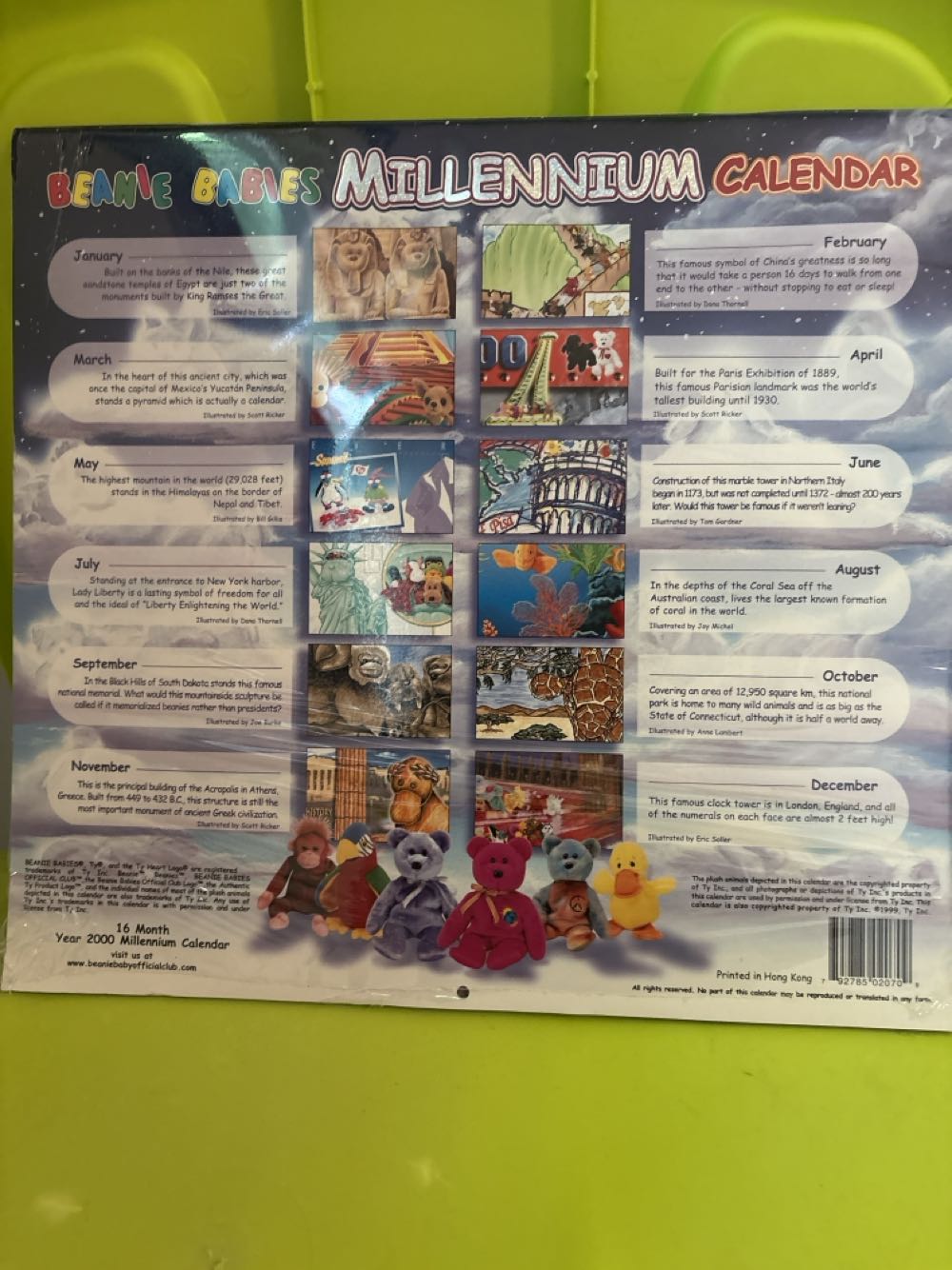 Beanie Babies Millennium Calendar 16 Month Year  plush collectible [Barcode 792785020709] - Main Image 2
