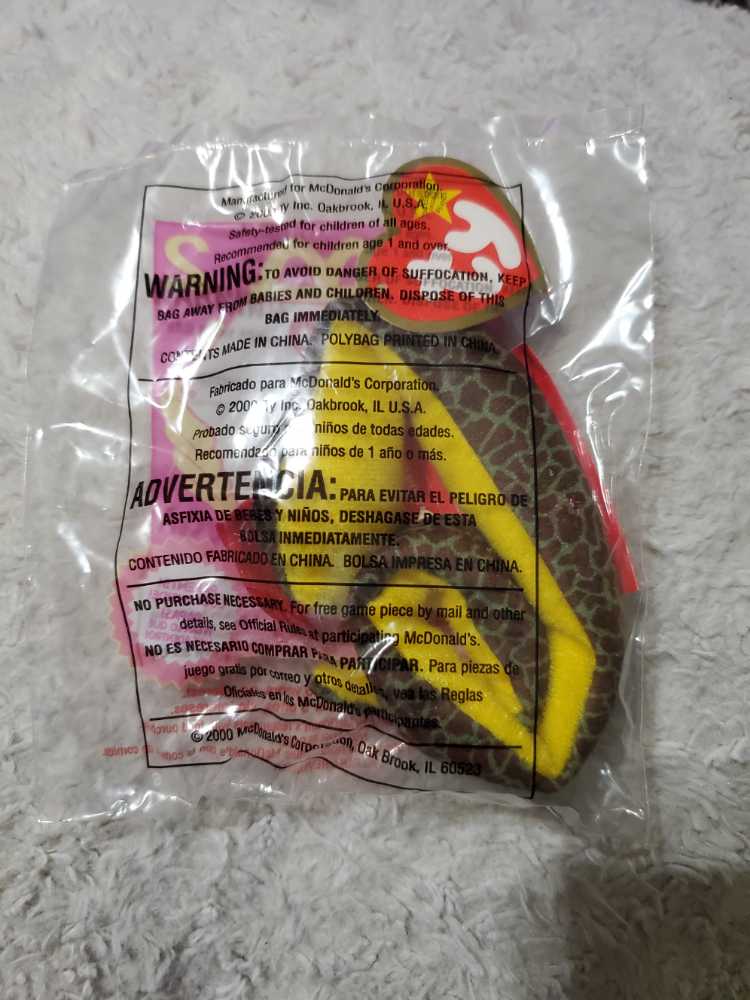 2000 McDonald’s #2 Slither the Snake  plush collectible - Main Image 2