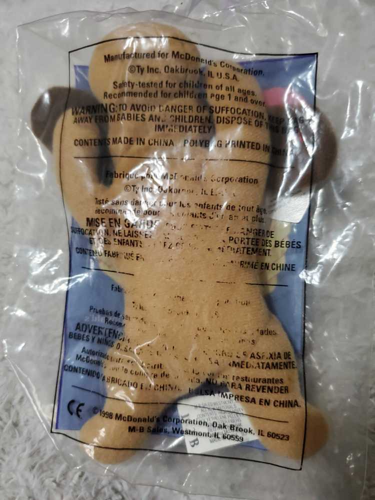 1998 McDonald’s #9 Bones  plush collectible - Main Image 2