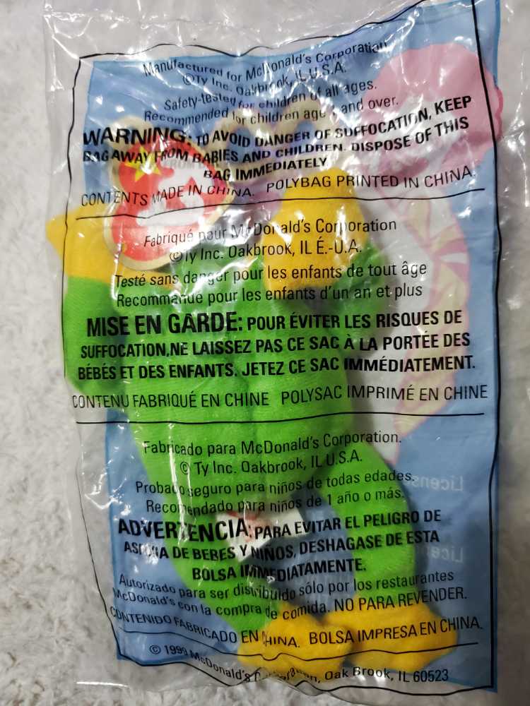 1999 McDonald’s #3 Smoochy The Frog  plush collectible - Main Image 2