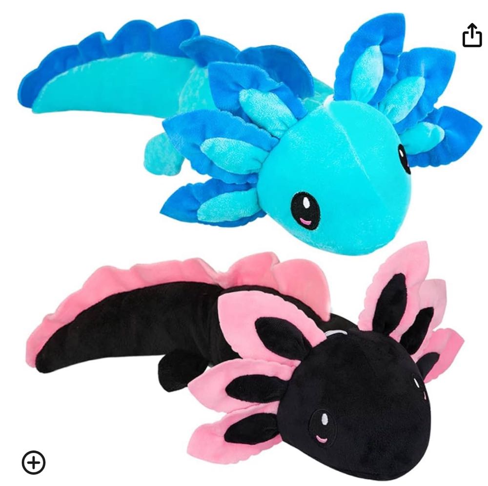 Putrer 2pcs Salamander Axilotl pink and pack  plush collectible - Main Image 3
