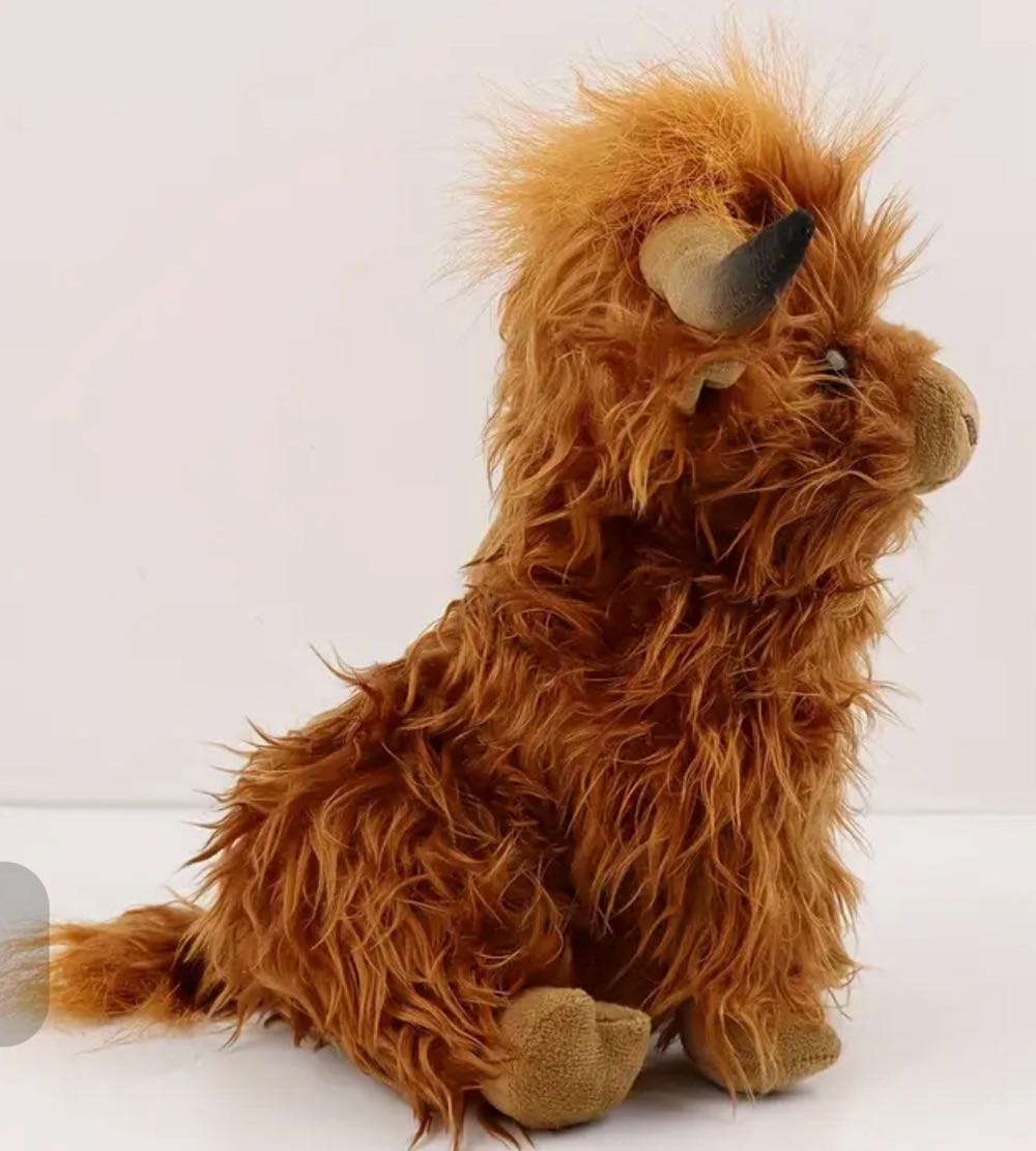 Molutian Cuddly 27CM/11’’ Highland Cow Plush Toy - Kyloe Stuffed Animal Dolls  (United States) plush collectible - Main Image 3