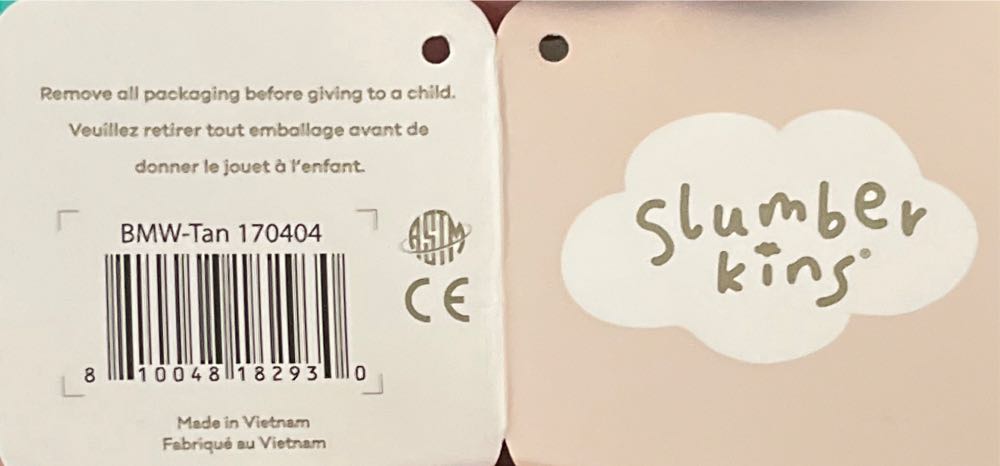 Tan Bunny Mini Slumberkins  plush collectible [Barcode 810048182930] - Main Image 3