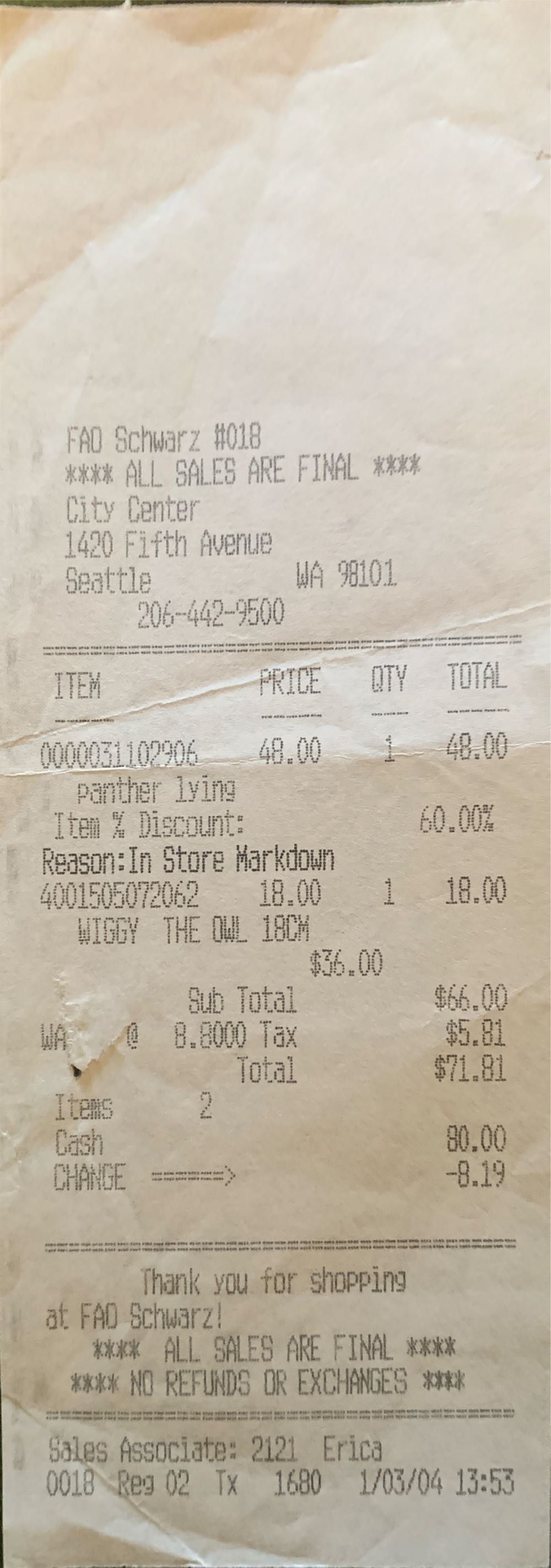 Steiff Panther, lying  (United States) plush collectible - Main Image 3