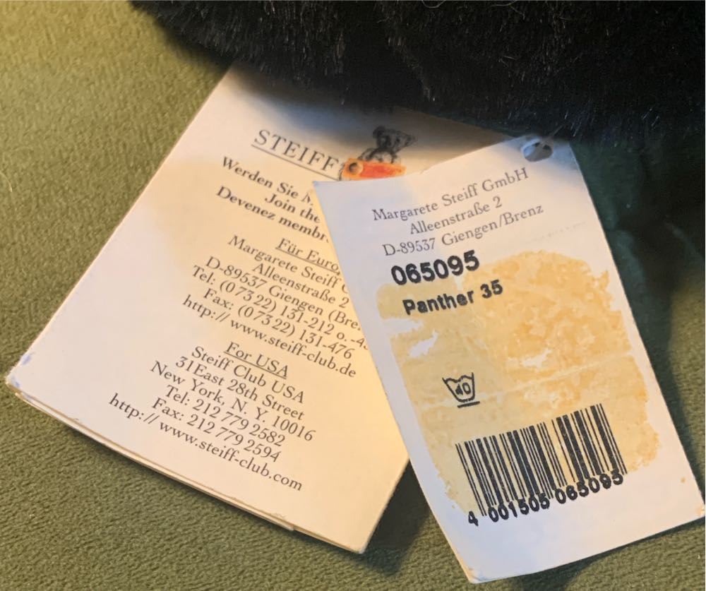 Steiff Panther  plush collectible [Barcode 4001505065095] - Main Image 3