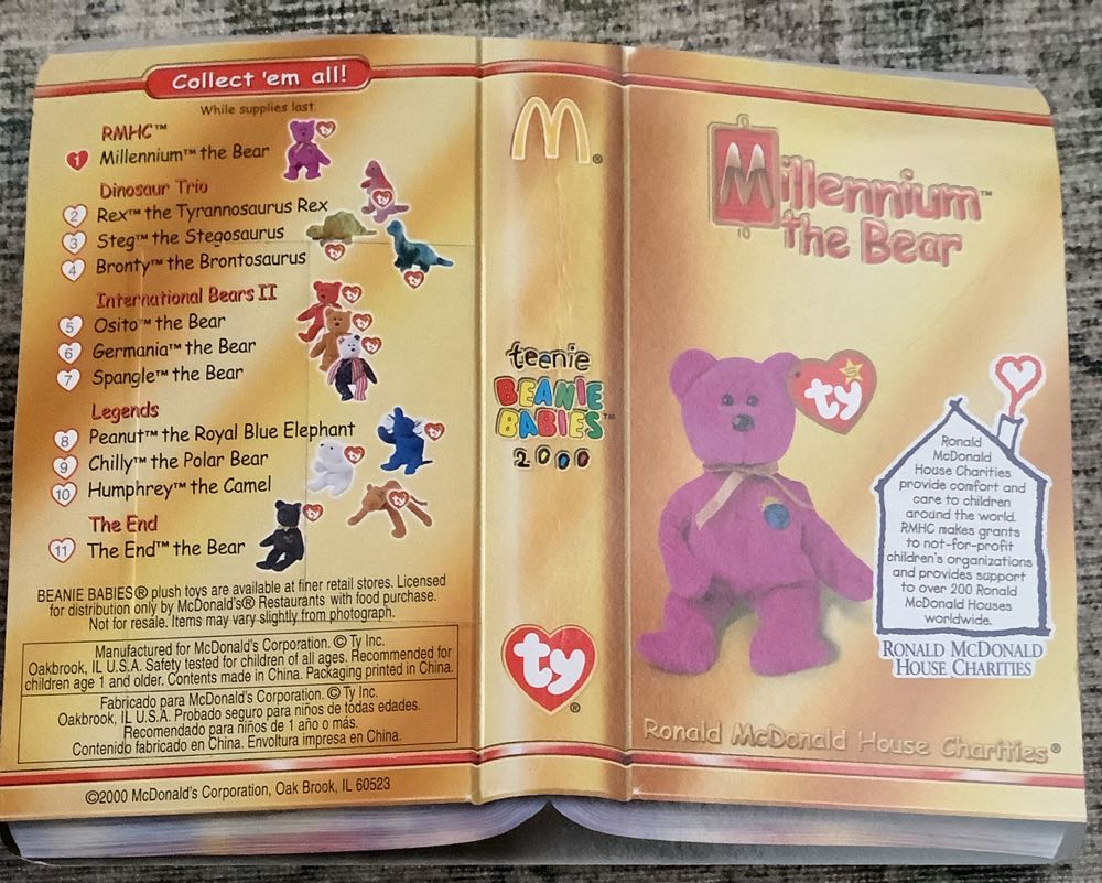2000 McDonald’s #1 Millennium the Bear  plush collectible - Main Image 2