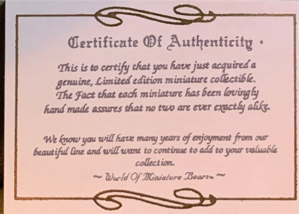 Aurora World of Miniature Bears  (United States) plush collectible - Main Image 4