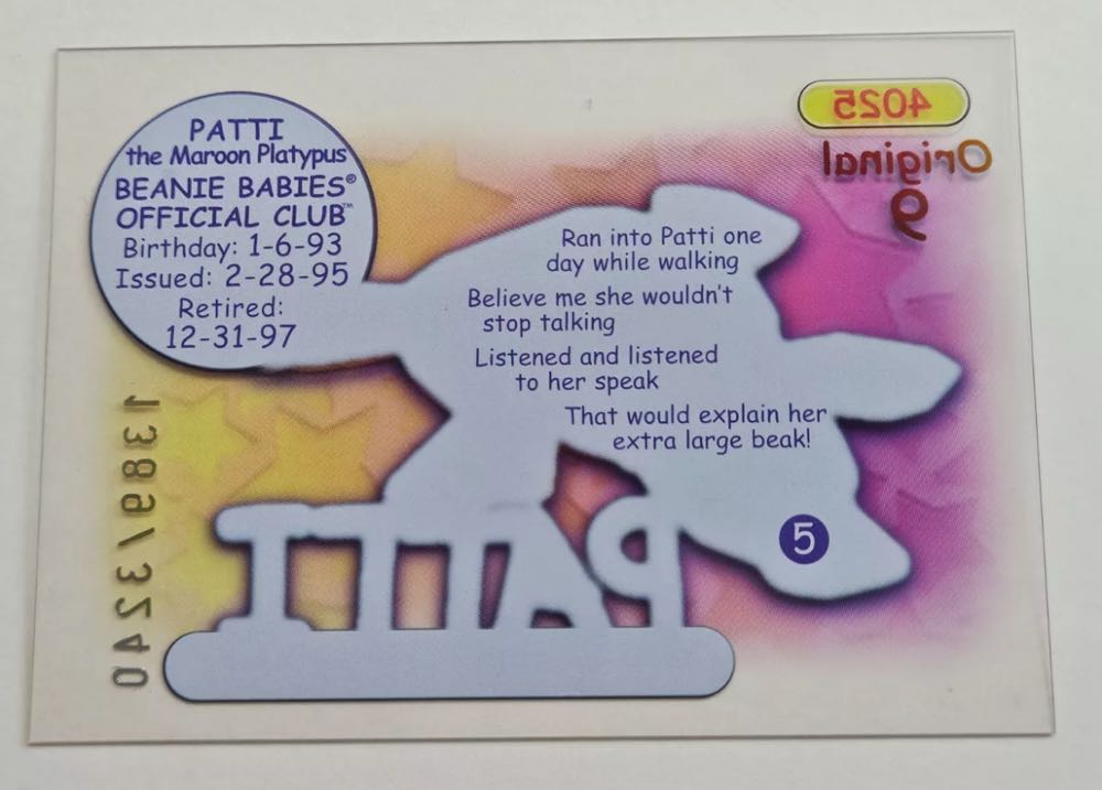 Trading Cards - Original 9 “Blue” Legs The Frog  plush collectible - Main Image 2