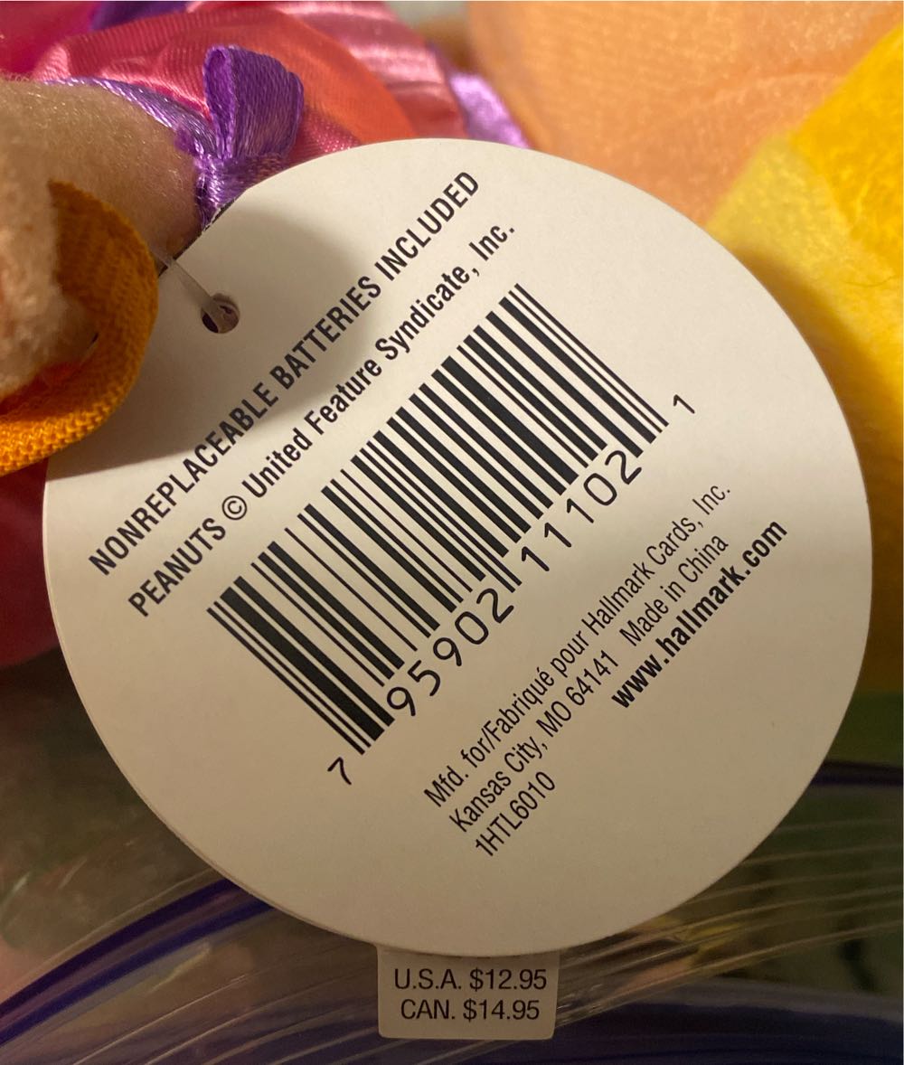 Princess Sally Hallmark Peanuts Halloween Plush  (United States) plush collectible [Barcode 795902111021] - Main Image 4