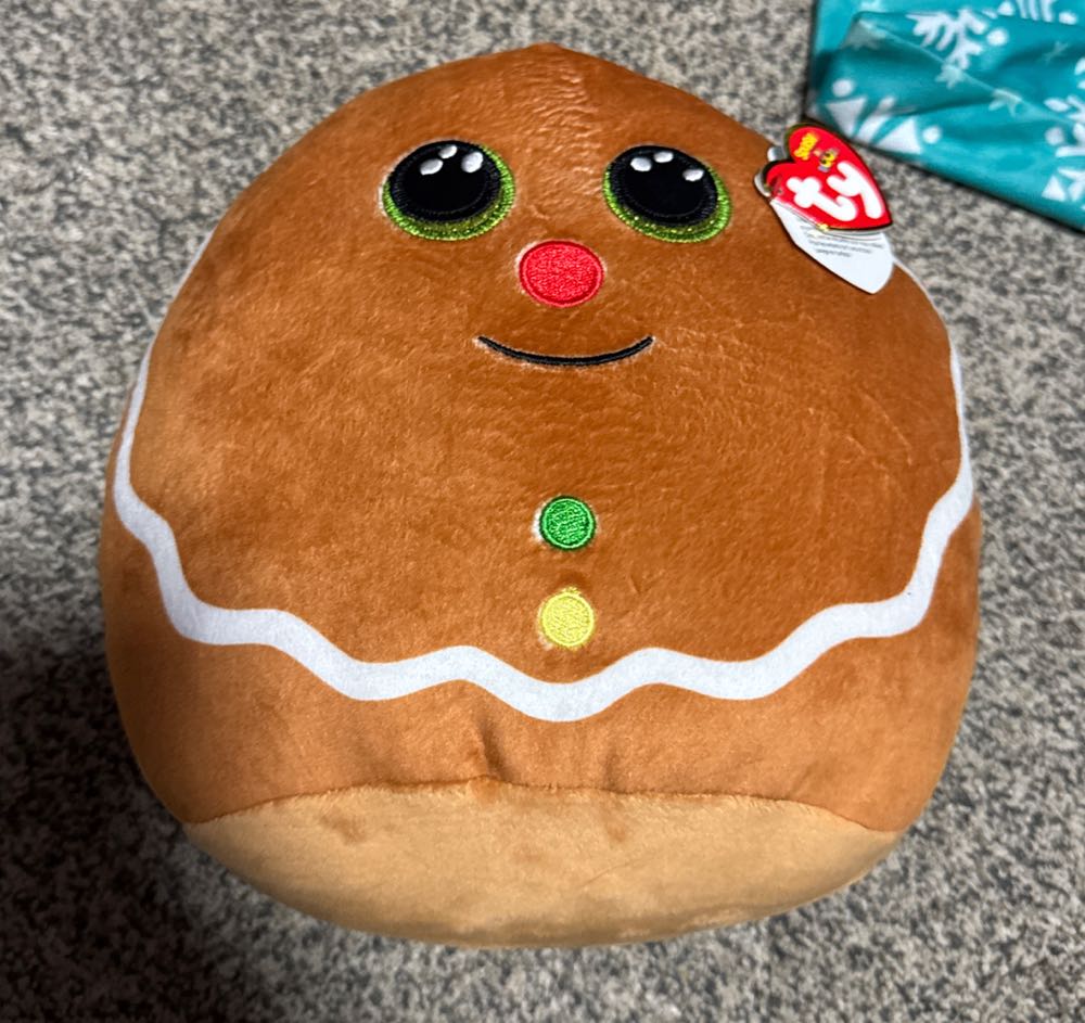 Ty Beanie Boos Cookie Gingerbread Man Size 10 Inch Squish A The Christmas New With Toy 10”  plush collectible [Barcode 008421393107] - Main Image 2