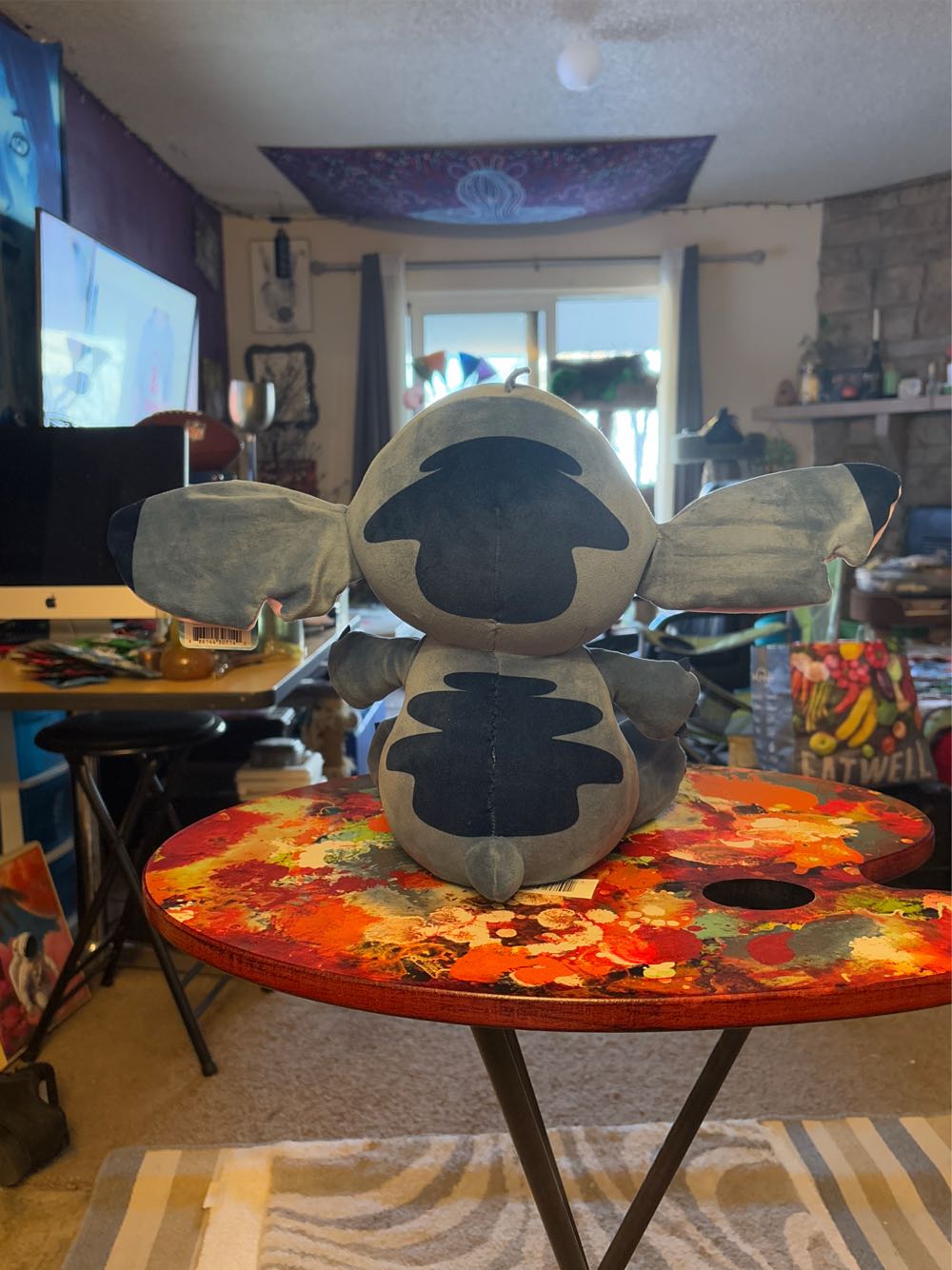 Disney Classics 14-inch Large Stitch Comfort Weighted Plush Stuffed Animal Blue Alien  plush collectible [Barcode 886144307140] - Main Image 4