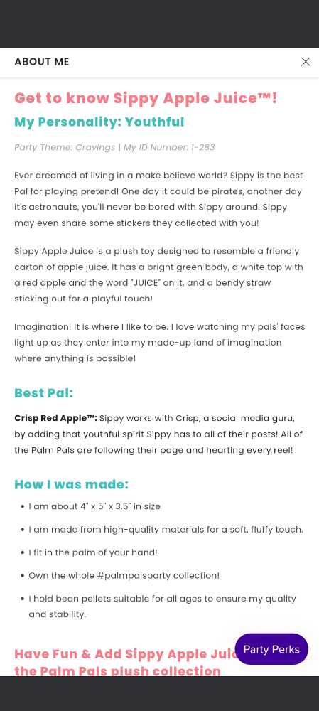 Sippy Apple Juice  plush collectible [Barcode 092943339095] - Main Image 2